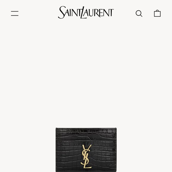 YSL Saint Laurent Cassandre Card Case - Croc Embossed Leather - BEAUTIFUL! - Picture 1 of 8
